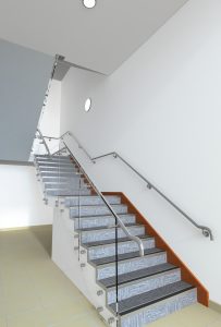 Gatwick Diamond - B40 stair balustrade - CGI