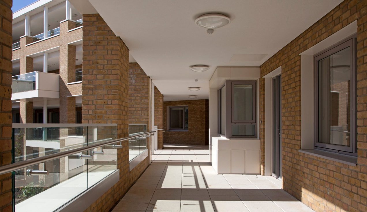 Christopher Boone's Almshouses - Terrace glass balustrades 08