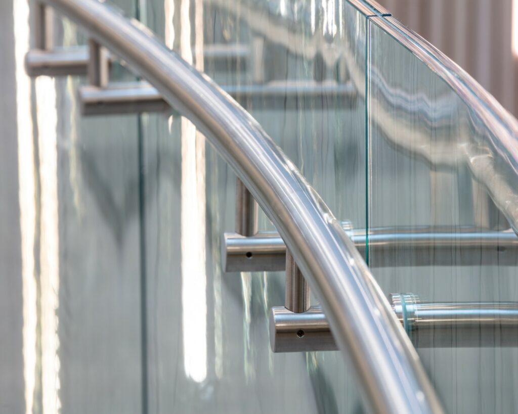 close up of wall handrail