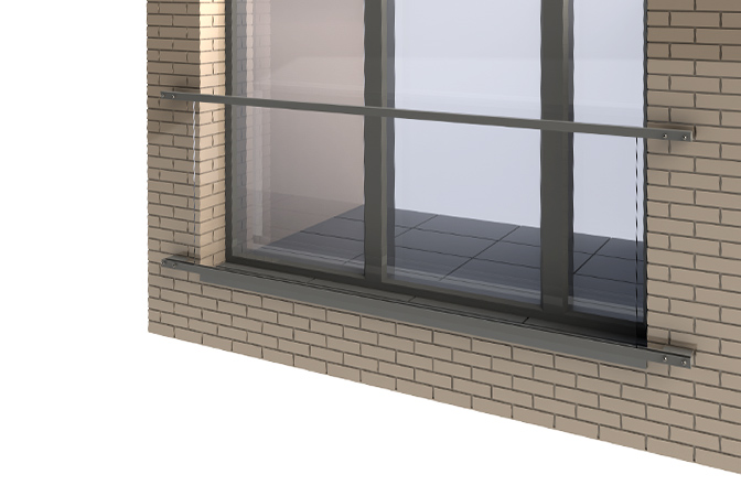 Bracket Fixed Glass Juliet Balcony