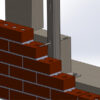 Box profile windpost showing integration with Brickwork and Masonry Tie