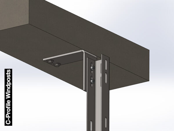 C-Profile Windpost fixed to brickwork