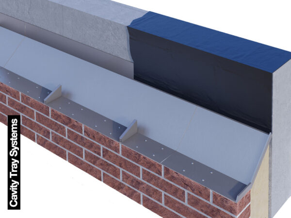 Full Cavity Tray system showing integration with brickwork with stop ends and weep vents