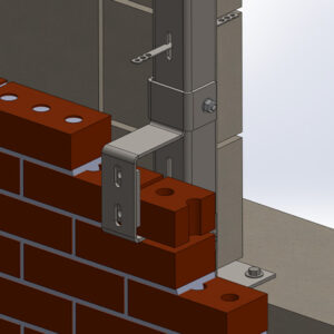 Parapet and Balustrade Windpost with bracket protruding over the brickwork to support the balustrade