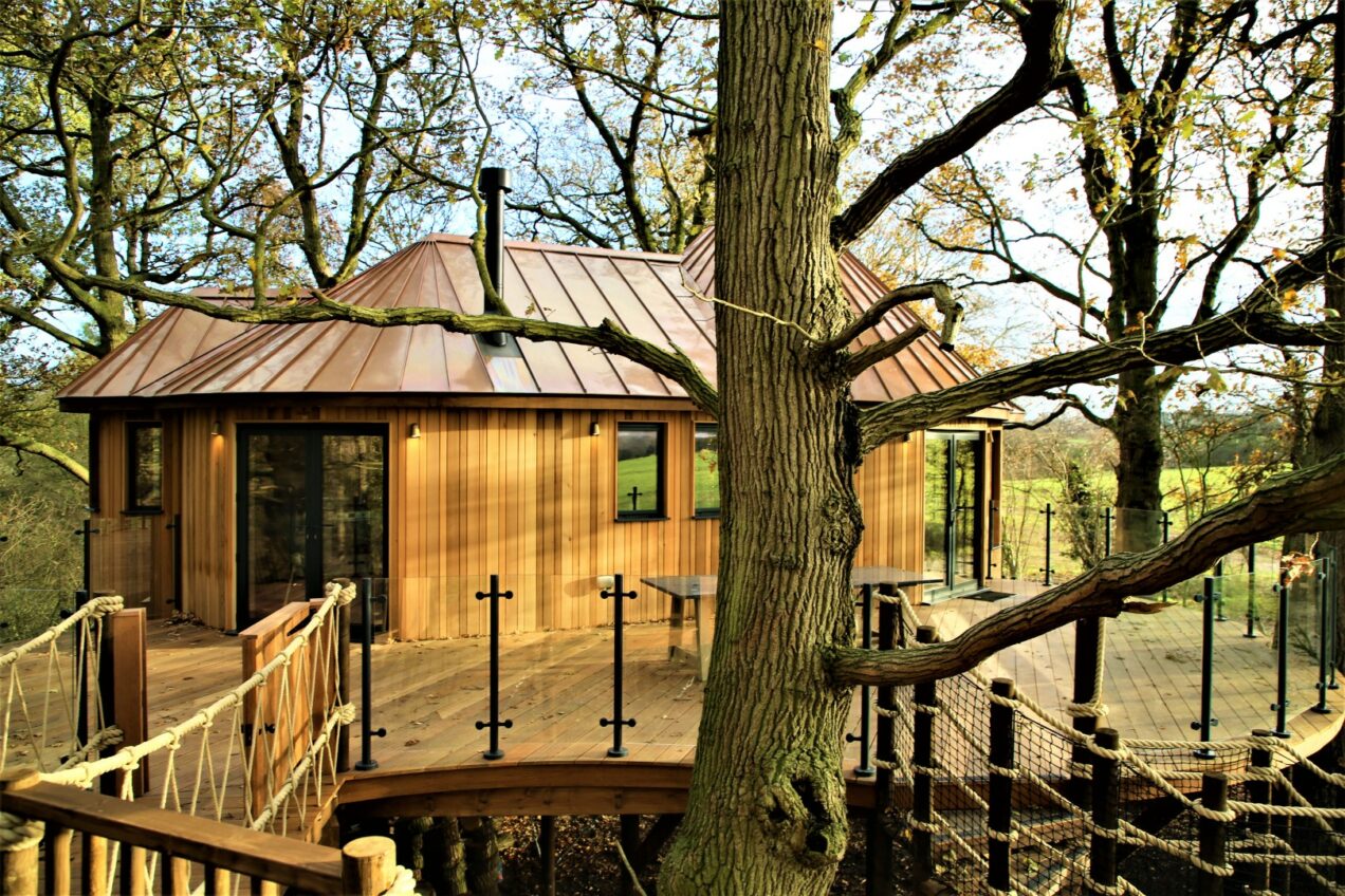 03 View of treehouse from fire pit area 