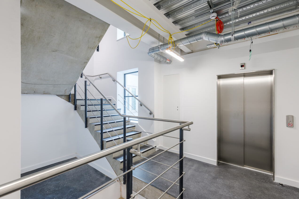 11 Stairwell showing steel railing balustrades 